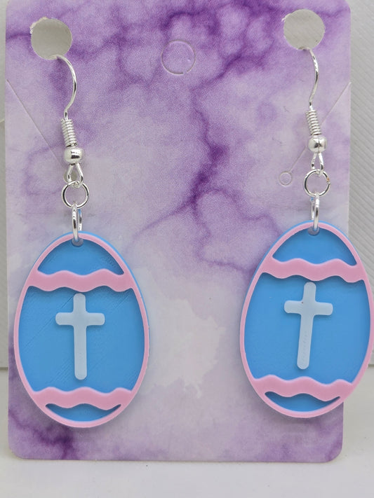 Cross Easter Egg Earrings - 3D Printed Earrings!