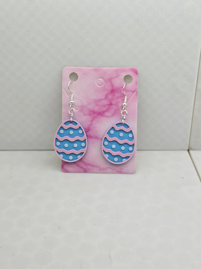 Polka Dot Easter Egg Earrings - 3D Printed Earrings!