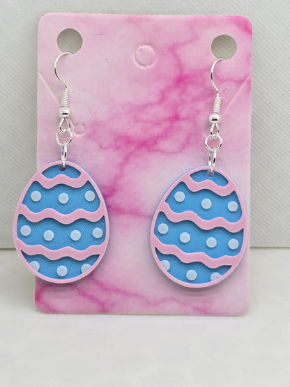 Polka Dot Easter Egg Earrings - 3D Printed Earrings!