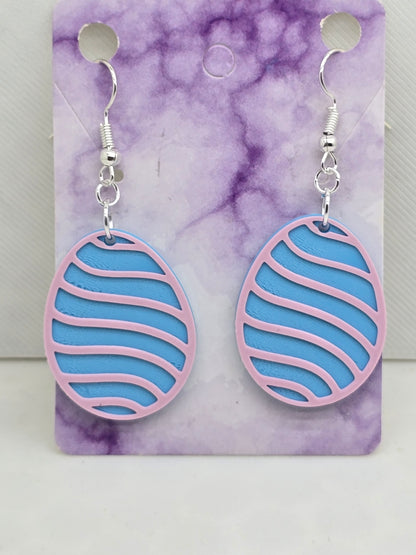Wavy Easter Egg Earrings - 3D Printed Earrings!