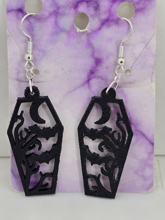 Coffin Bat tree Earrings
