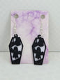 Coffin Ghost Background Earrings