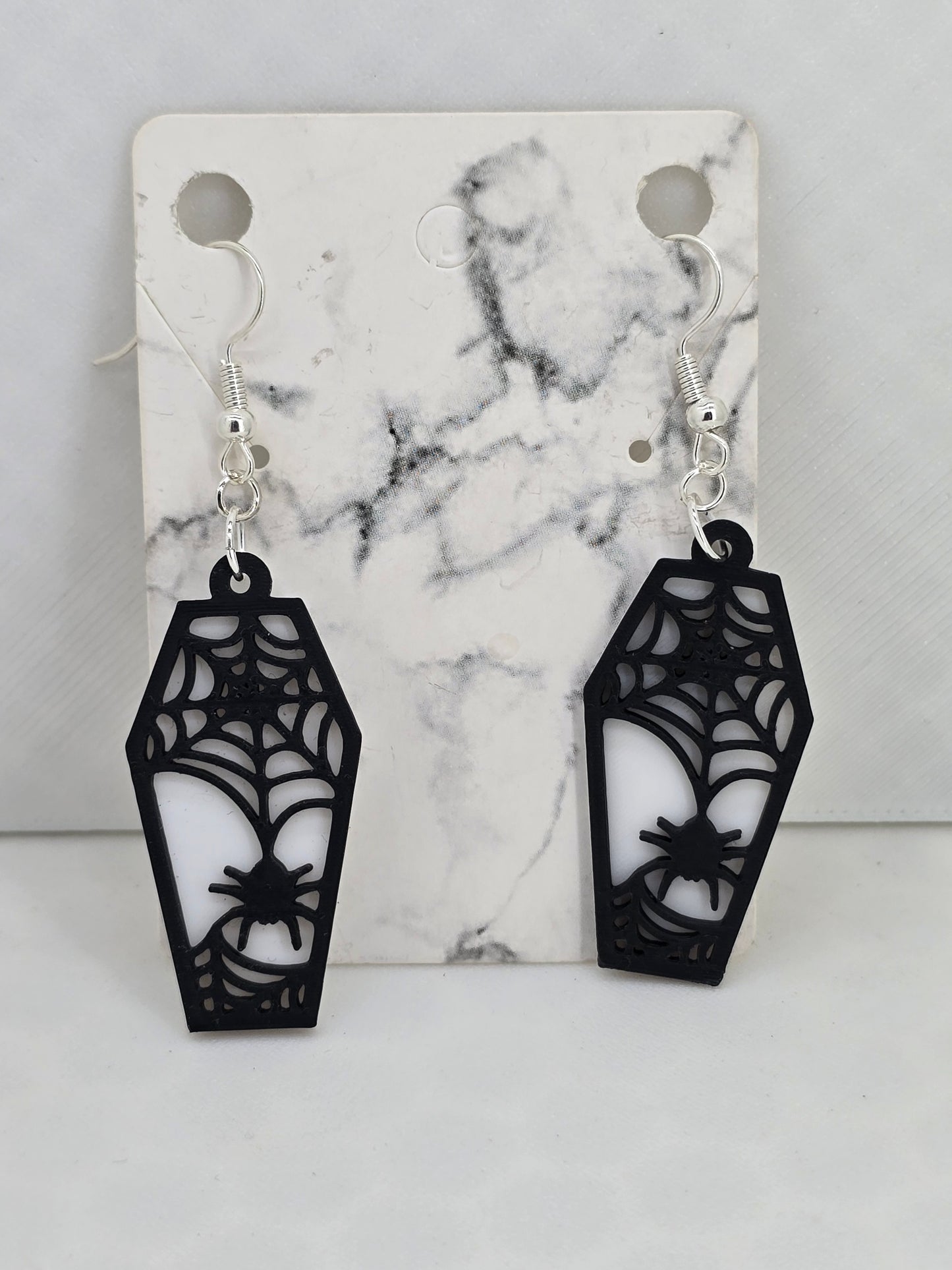 Coffin spider Background Earrings