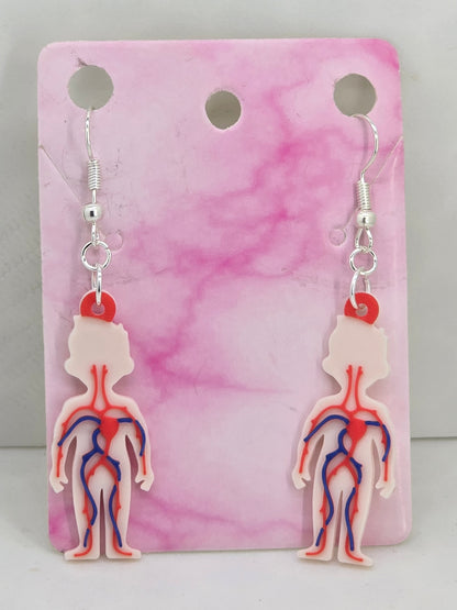 Cardiovascular Earrings (veins and arteries)