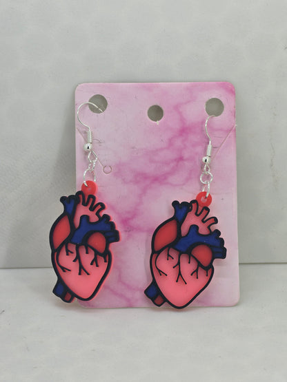 Realistic Heart Earrings - 3D Printed Earrings!