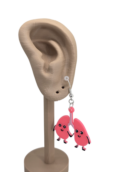 Cute Kidney Earrings (Medical) 3D Printed