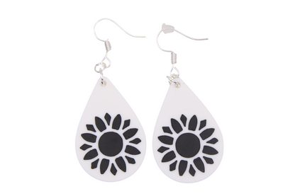 Monochrome Flower Earrings