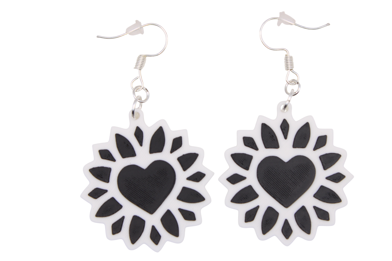 Monochrome Flower Earrings