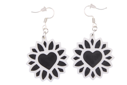 Monochrome Flower Earrings