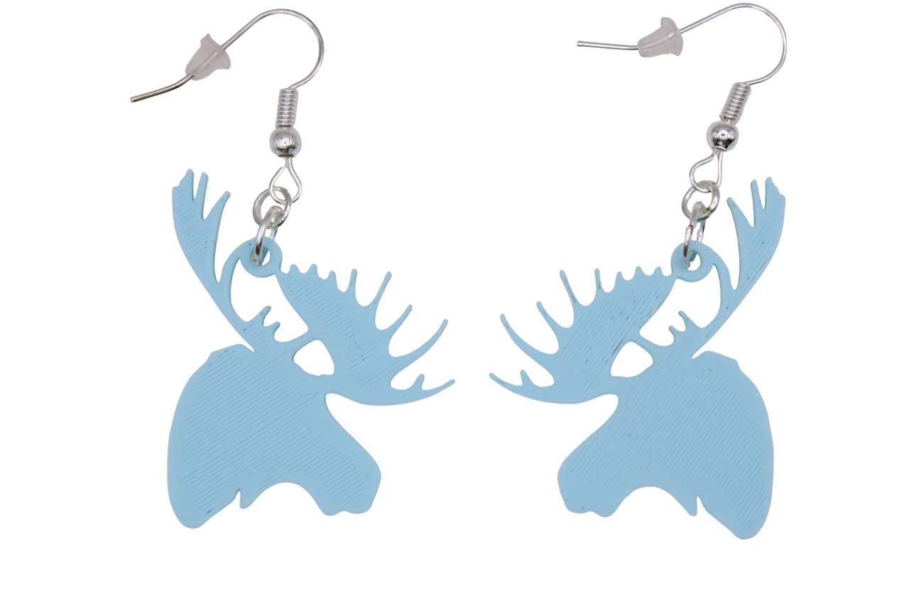 Moose Head Earrings - 3D Printed Earrings!