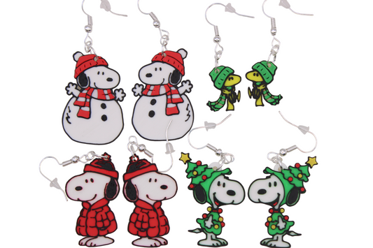 Snoopy Christmas Earrings