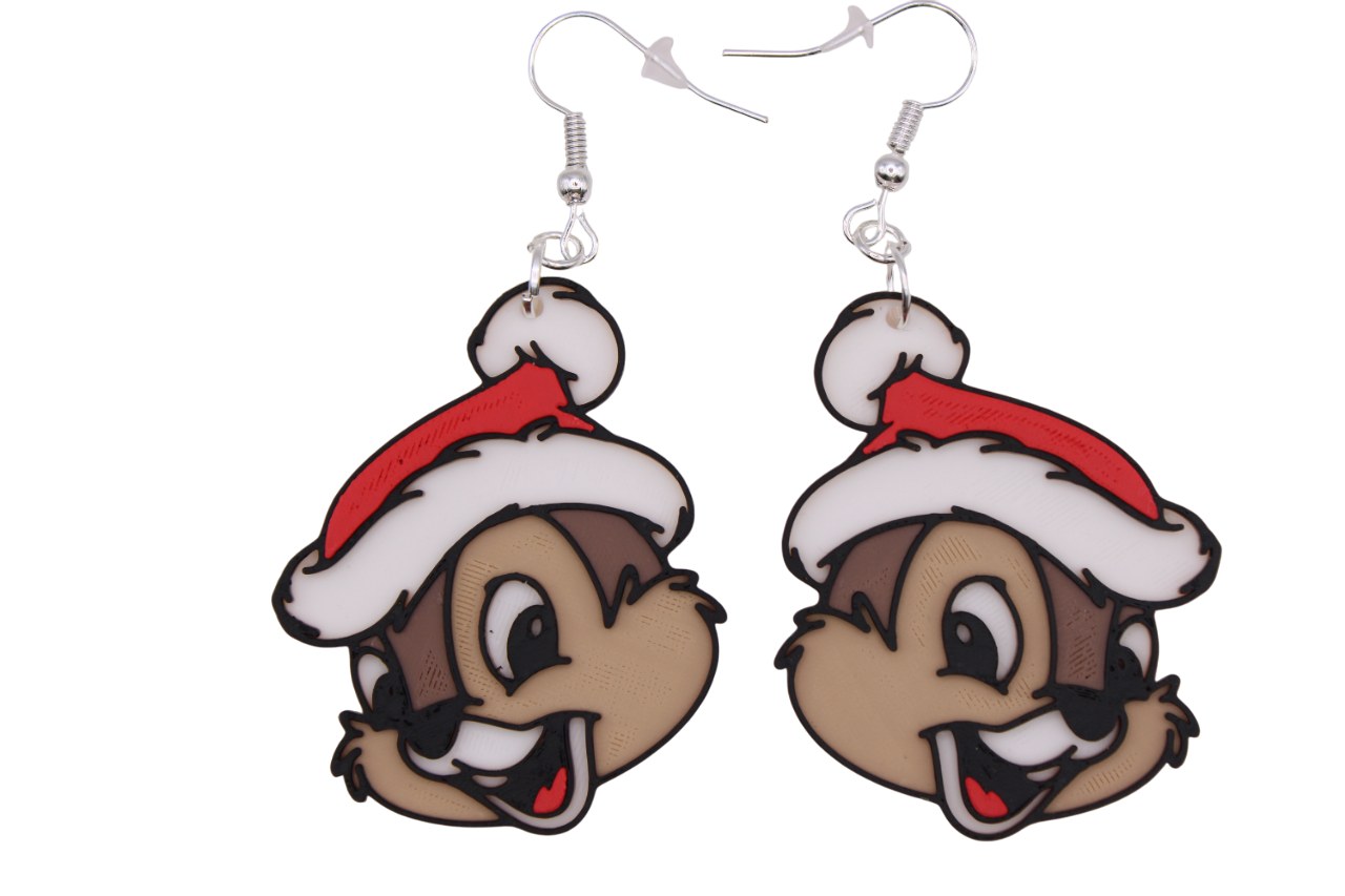 Chip and Dale Christmas Earrings