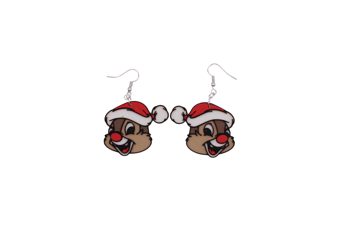 Chip and Dale Christmas Earrings