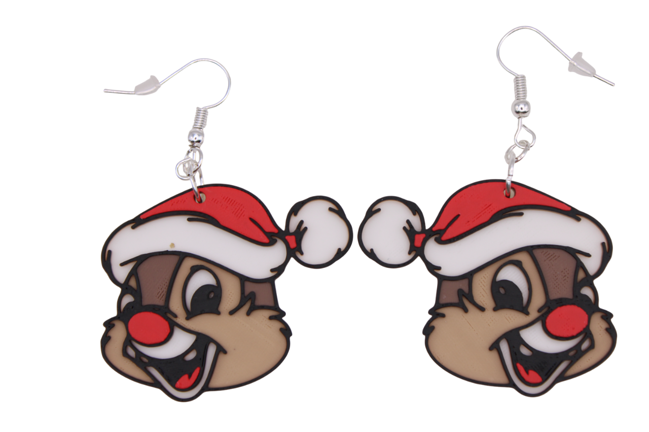 Chip and Dale Christmas Earrings