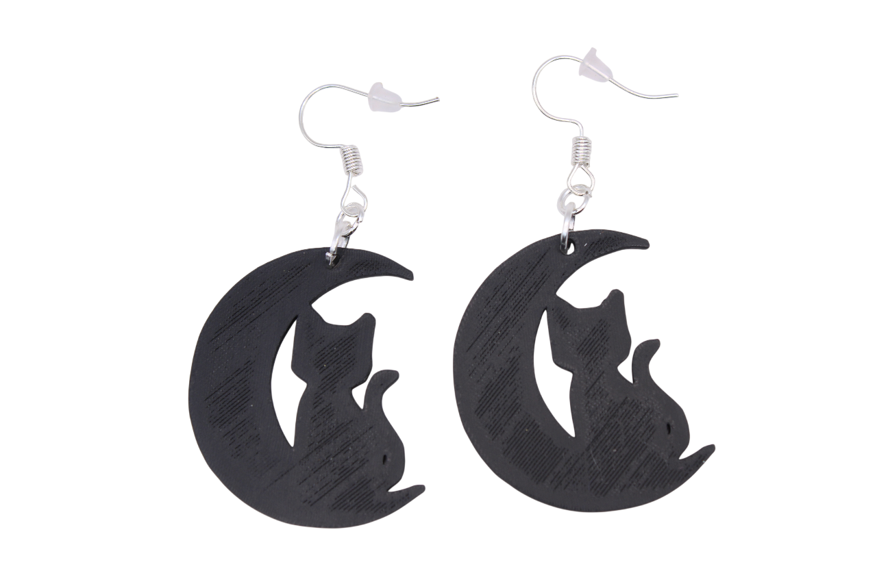 Celestial Creatures Earrings - Cats, Owls, and Moons