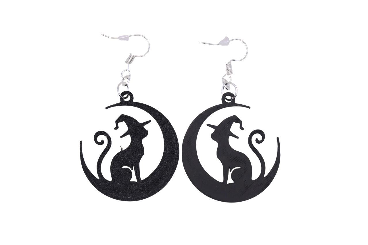 Celestial Creatures Earrings - Cats, Owls, and Moons