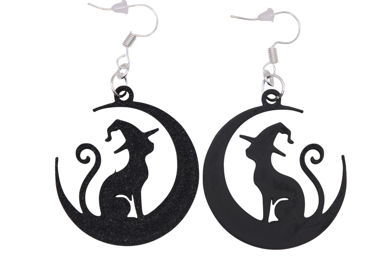 Celestial Creatures Earrings - Cats, Owls, and Moons