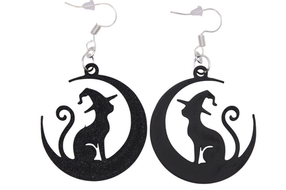Celestial Creatures Earrings - Cats, Owls, and Moons