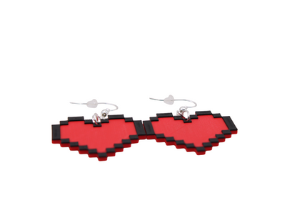 8-Bit Pixel Heart Earrings