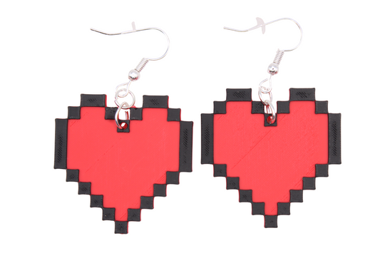 8-Bit Pixel Heart Earrings