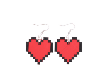 8-Bit Pixel Heart Earrings