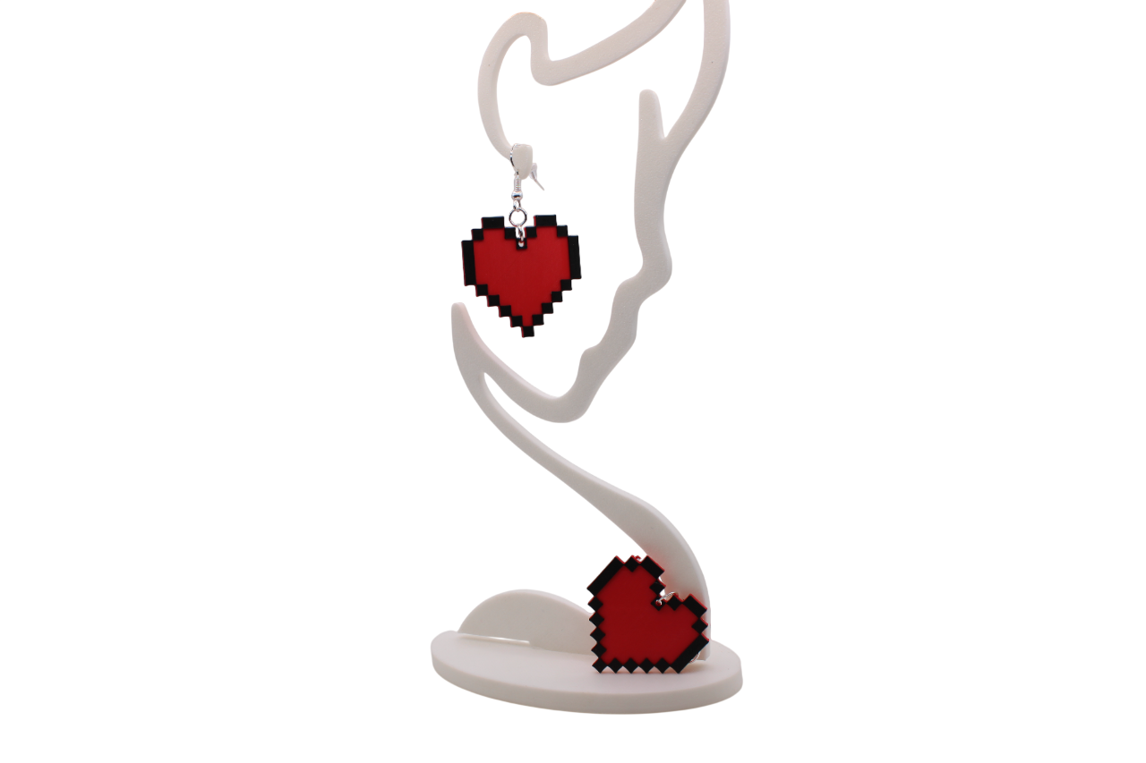 8-Bit Pixel Heart Earrings
