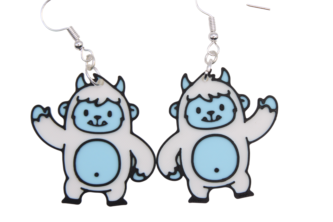 Snowman and Yeti Earrings