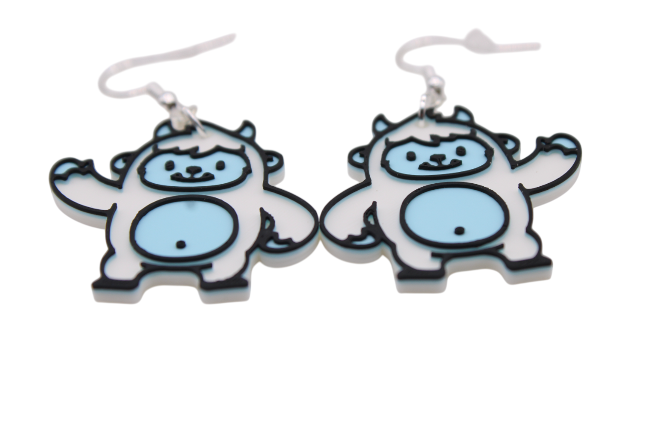 Snowman and Yeti Earrings