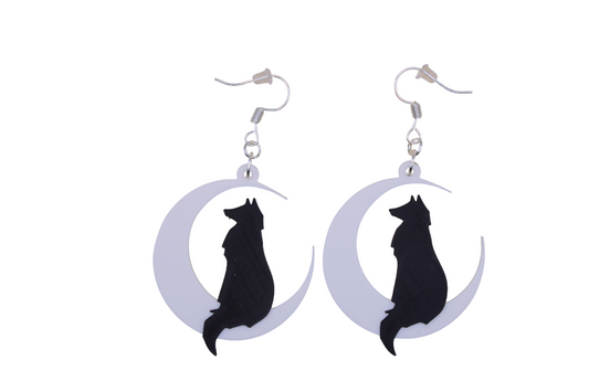 Cats, Owls and a Wolf Earrings
