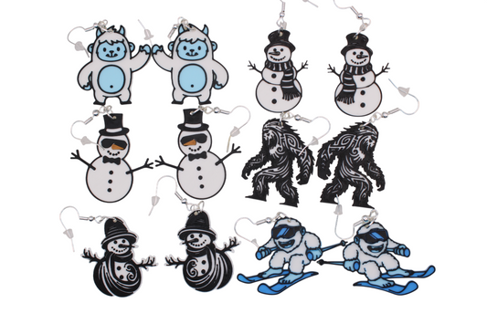 Snowman and Yeti Earrings