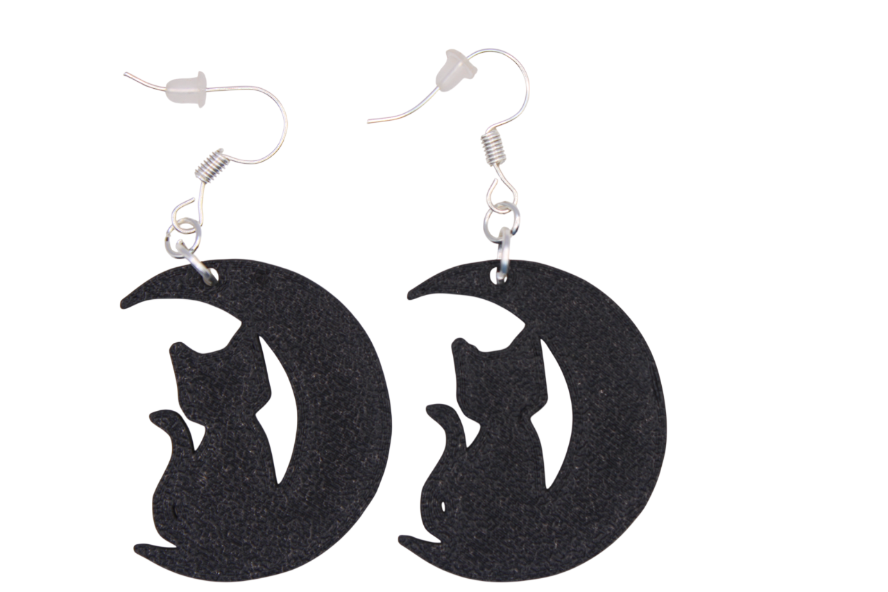 Celestial Creatures Earrings - Cats, Owls, and Moons