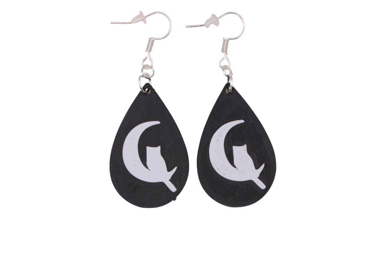 Celestial Creatures Earrings - Cats, Owls, and Moons