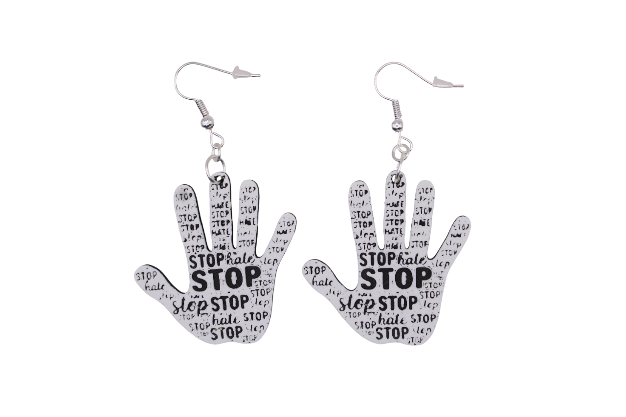 Stop Hate on Jews Earrings