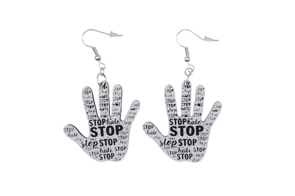 Stop Hate on Jews Earrings