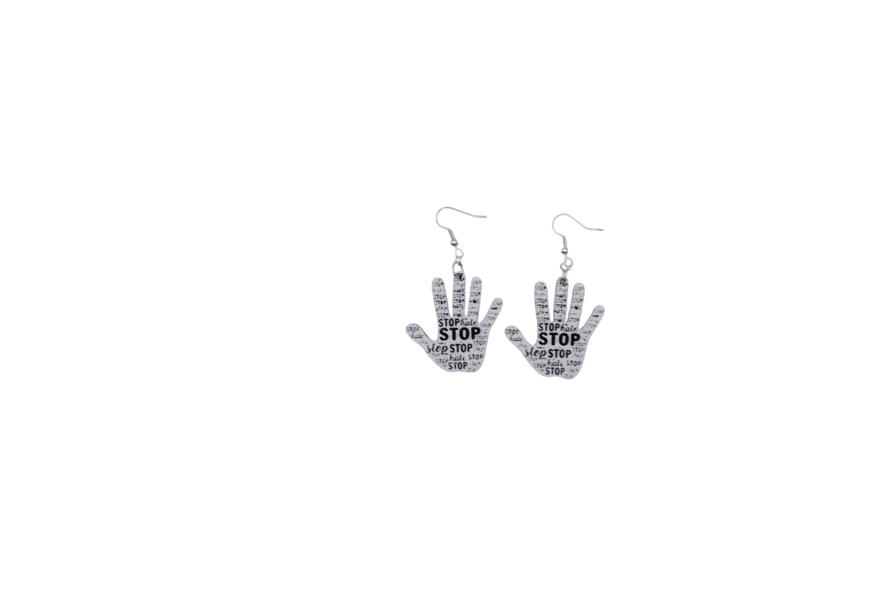 Stop Hate on Jews Earrings