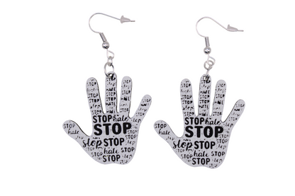 Stop Hate on Jews Earrings