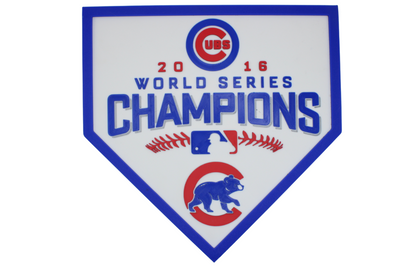 Cubs 2016 World series Plaque 3D Printed
