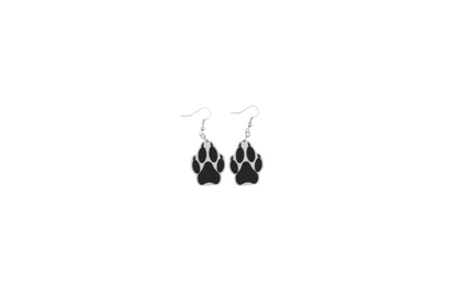 Wolf Paw Raised Earrings - 3D Printed