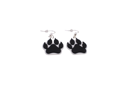 Wolf Paw Raised Earrings - 3D Printed