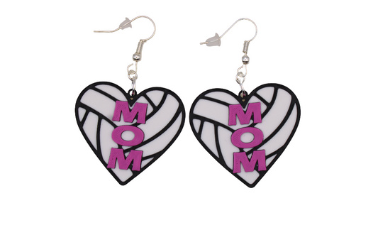 Volleyball Mom Earrings - 3D Printed Earrings!