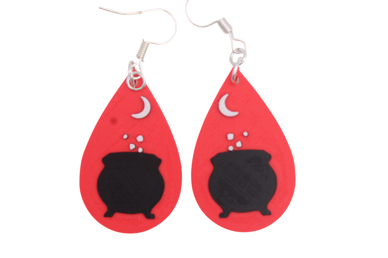 Witch and Cauldron Earrings