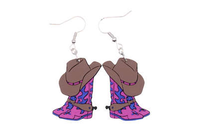 Cowboy/girl Rodeo Earrings Set 3 "Boots"
