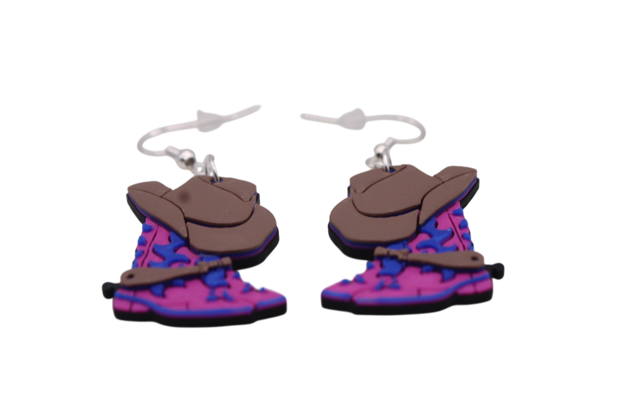 Cowboy/girl Rodeo Earrings Set 3 "Boots"