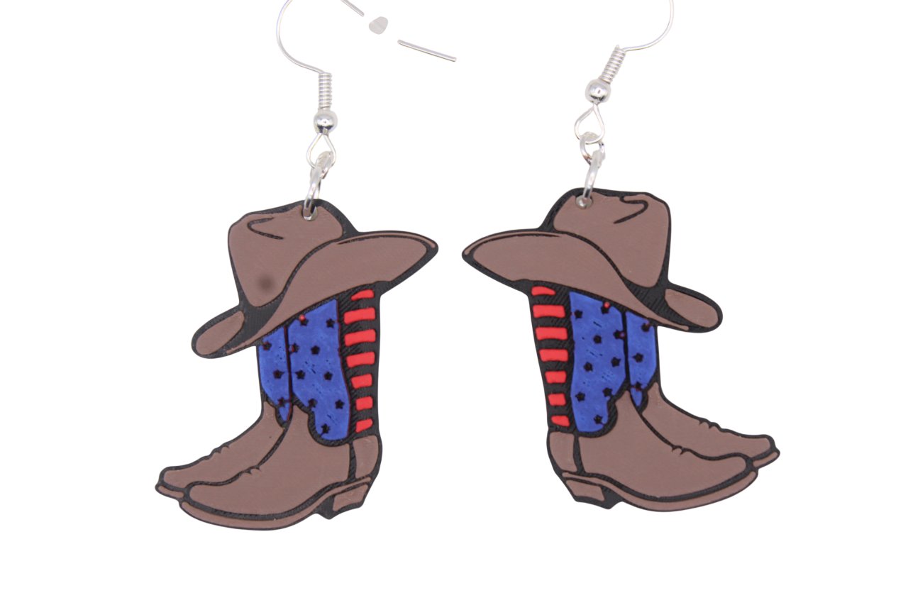 Cowboy/girl Rodeo Earrings Set 3 "Boots"