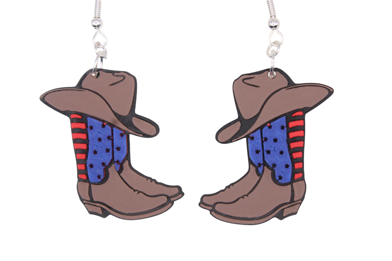 Cowboy/girl Rodeo Earrings Set 3 "Boots"