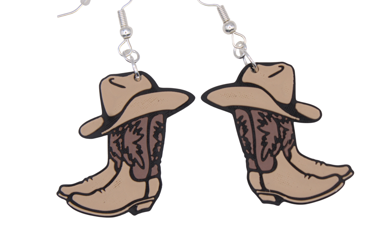 Cowboy/girl Rodeo Earrings Set 3 "Boots"