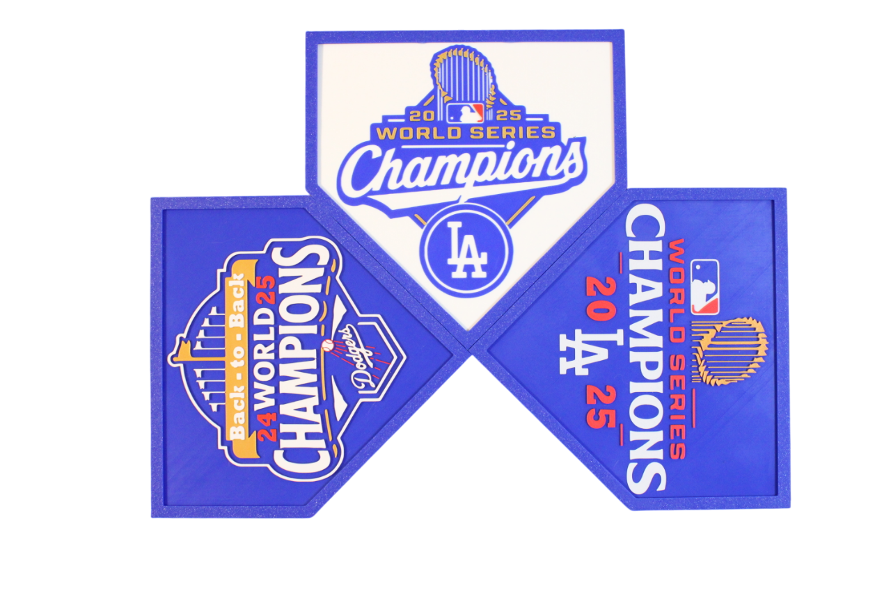 LA Dodgers World Series Plaques (4 Styles!) 3D Printed