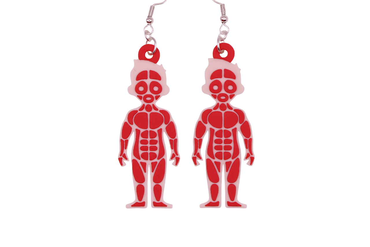 Muscular (Medical) 3D Printed Earrings