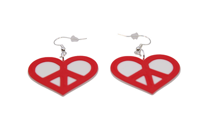 Peace in a Large Heart - 3D Printed Earrings!