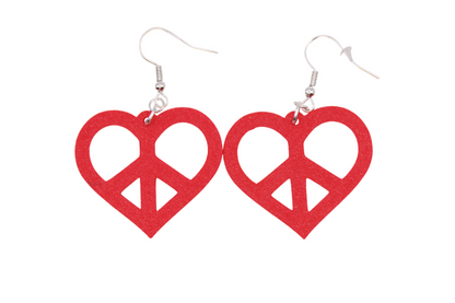 Peace in a Large Heart - 3D Printed Earrings!